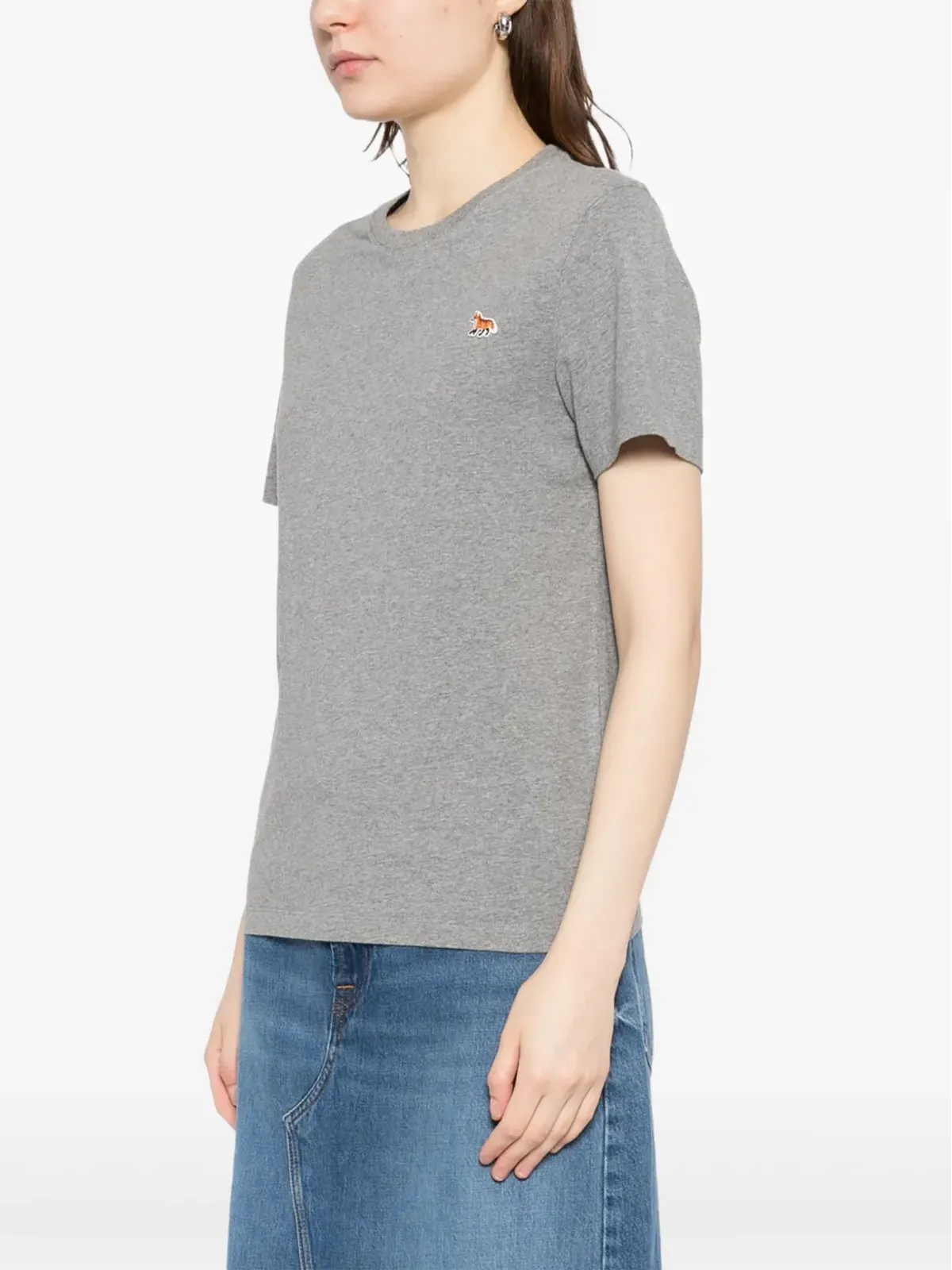 Maison Kitsuné Baby Fox patch regular T-shirt - Grey - 画像3