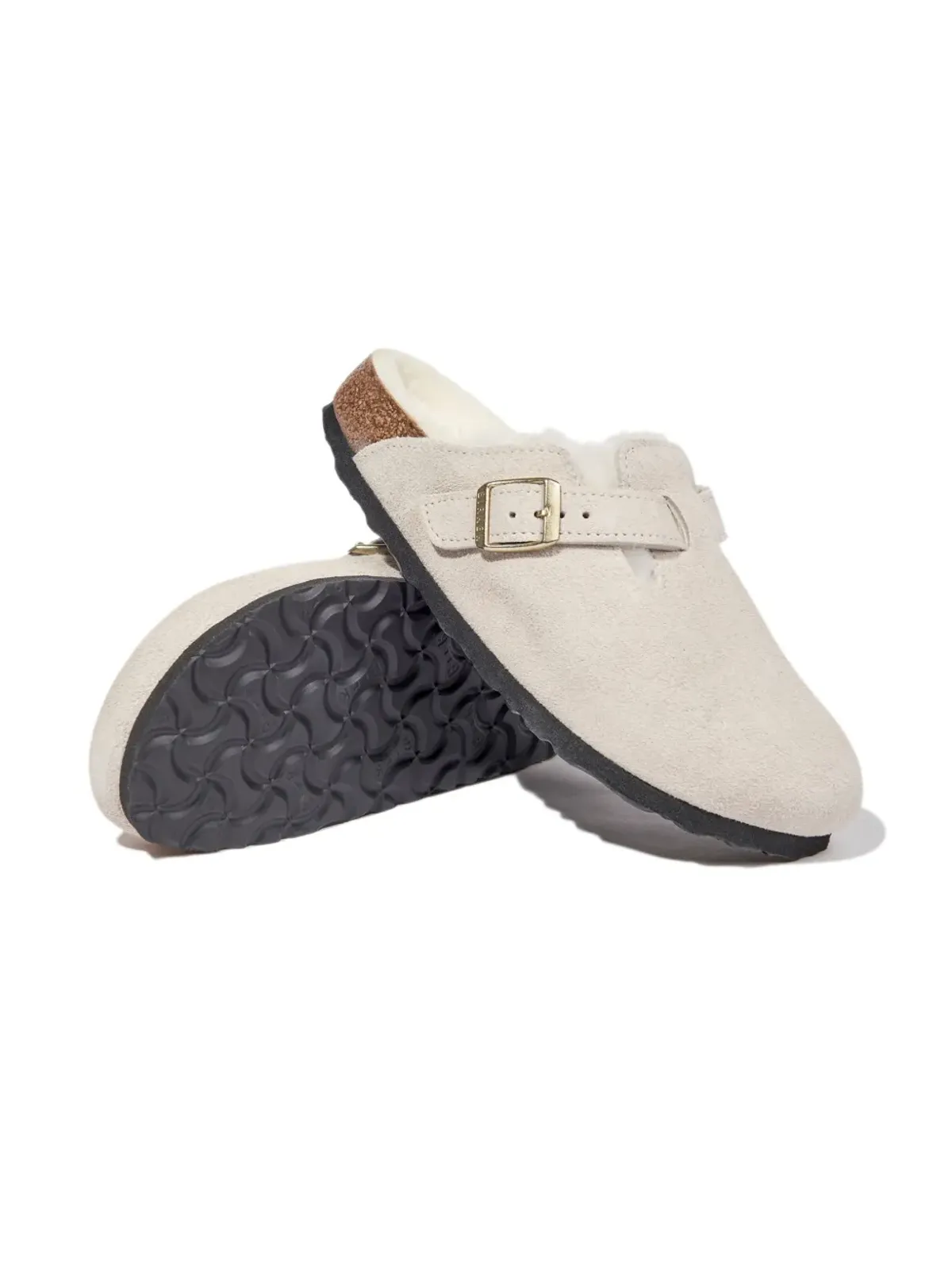 Birkenstock Kids ボストン スエード スリッパ - 画像2
