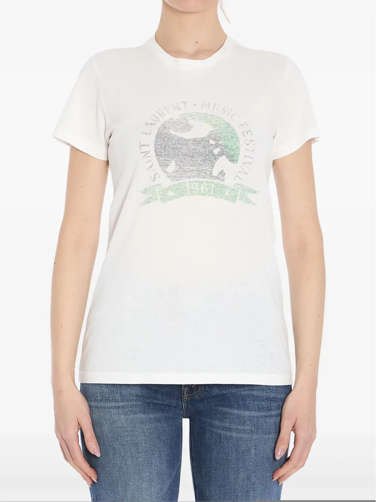 Saint Laurent 1961 Saint Laurent ミュージックフェスティバル Tシャツ - ホワイト - 画像1