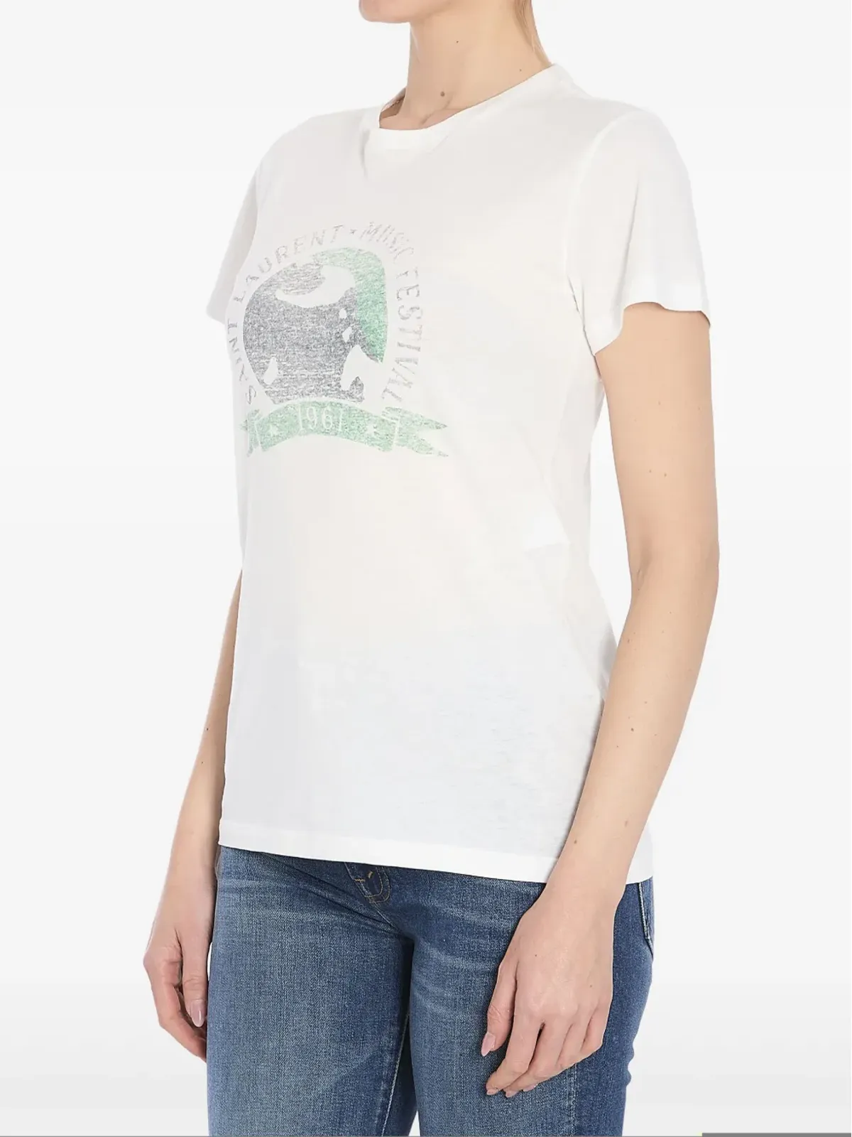 Saint Laurent 1961 Saint Laurent ミュージックフェスティバル Tシャツ - ホワイト - 画像2