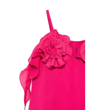 Miss Blumarine 花柄アップリケドレス ピンク - サムネイル3