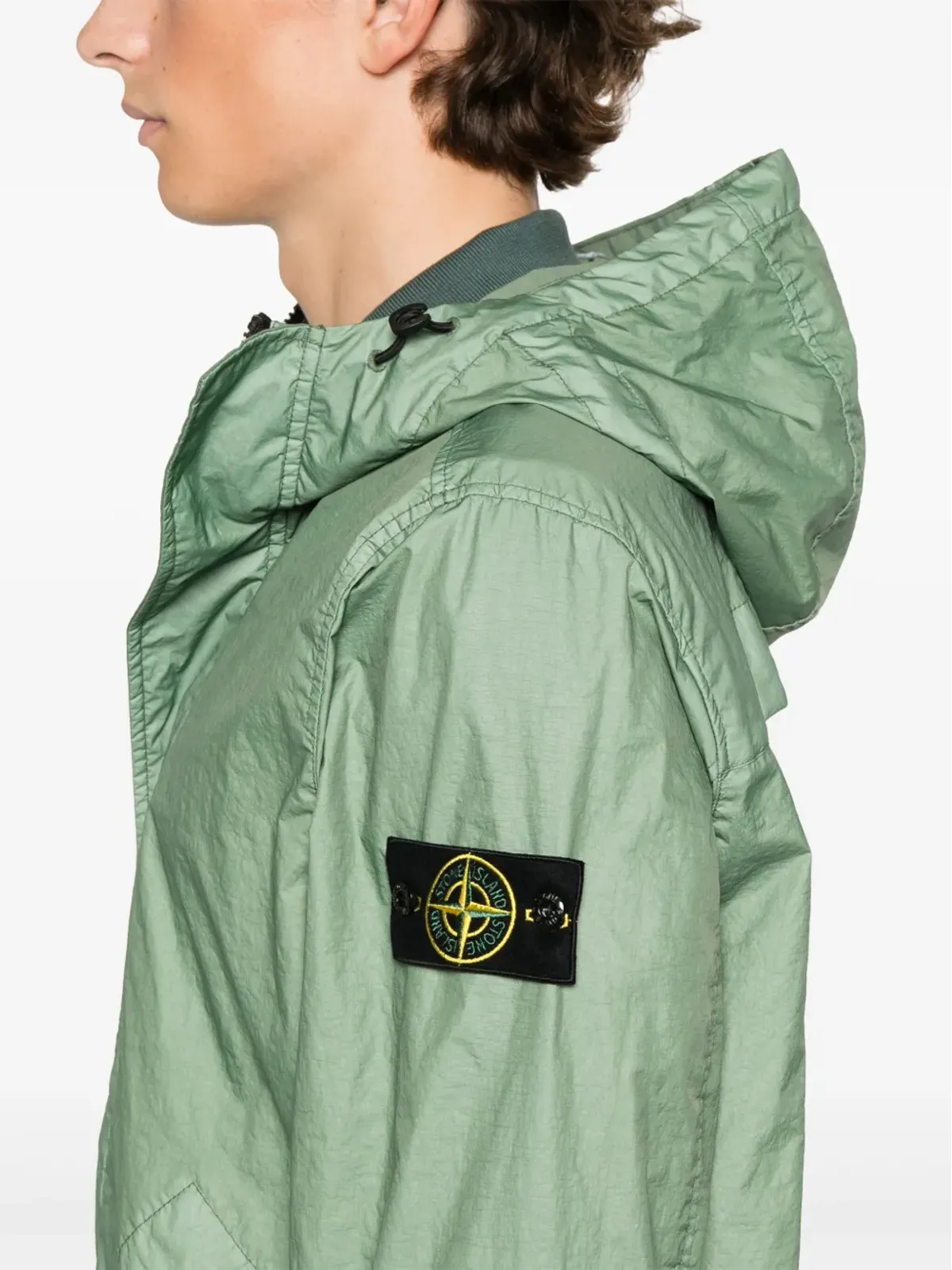 Stone Island シワ加工コート - グリーン - 画像5