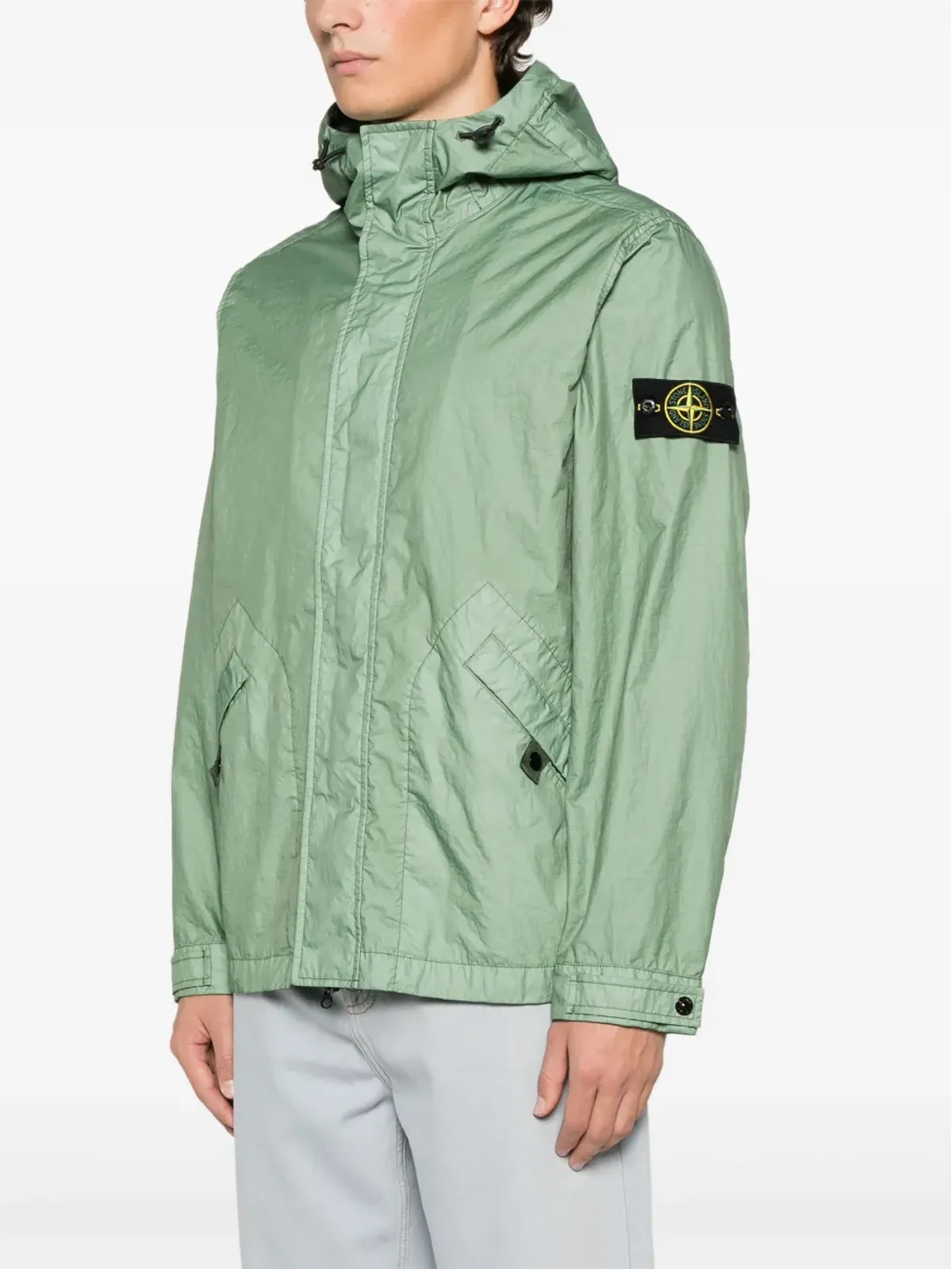 Stone Island シワ加工コート - グリーン - 画像3
