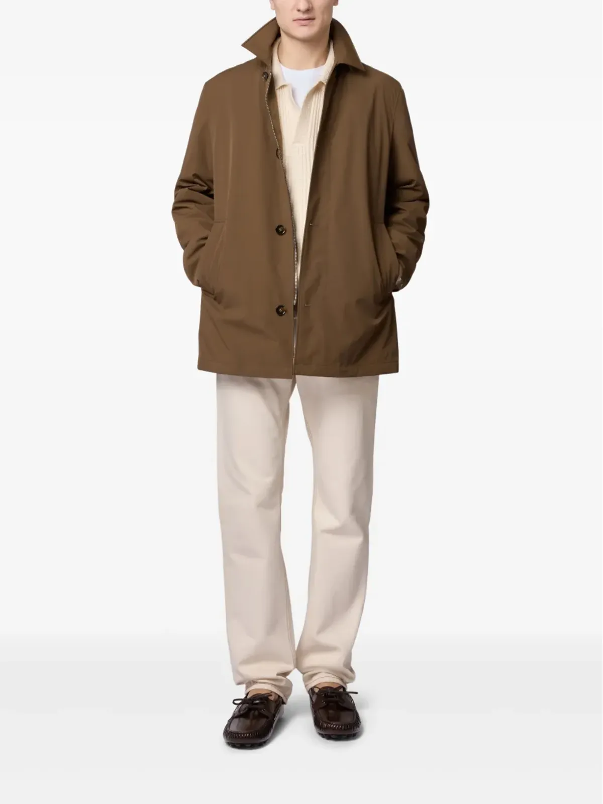 Tod's ショート丈 シングルブレストコート ブラウン - 画像2