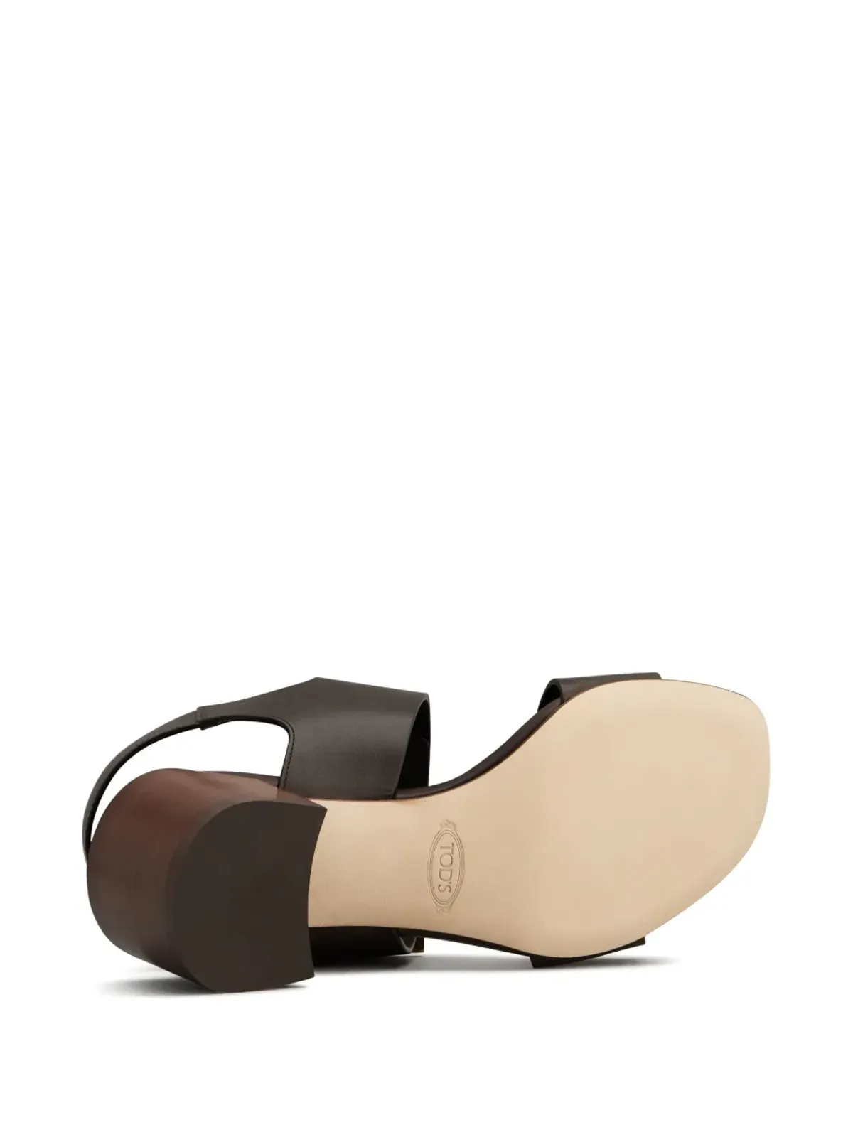 Tod's 55mmヒール レザーサンダル - ブラウン - 画像4