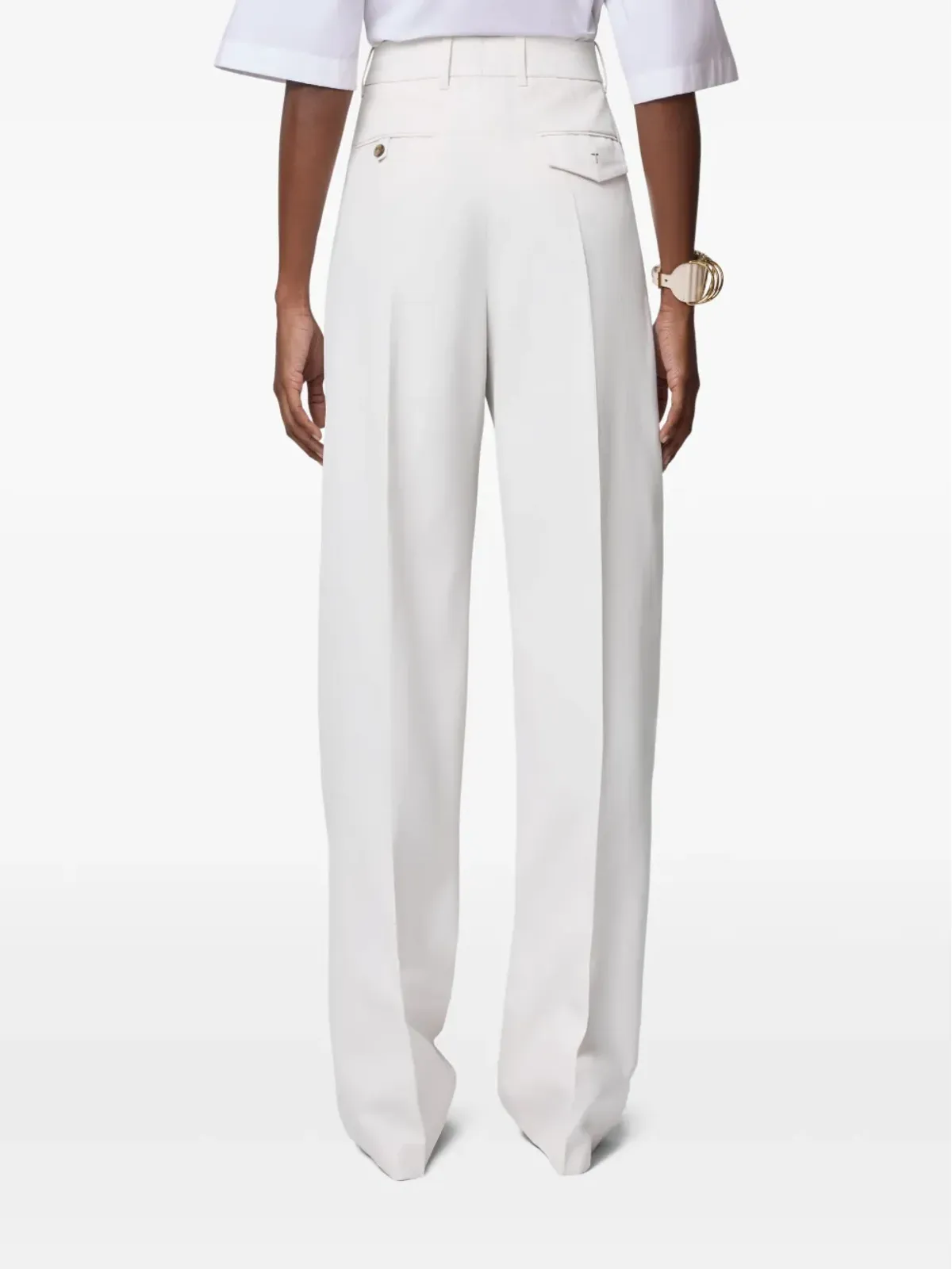 Tod's プリーツディテールパンツ - ホワイト - 画像3