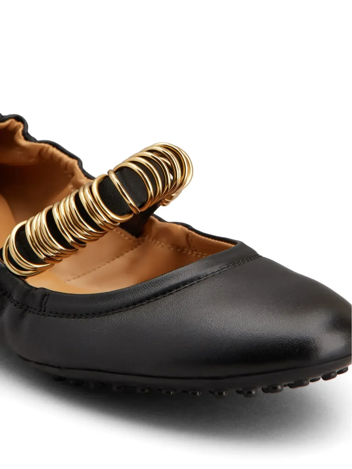Tod's リングディテール バレリーナシューズ - ブラック - 画像5