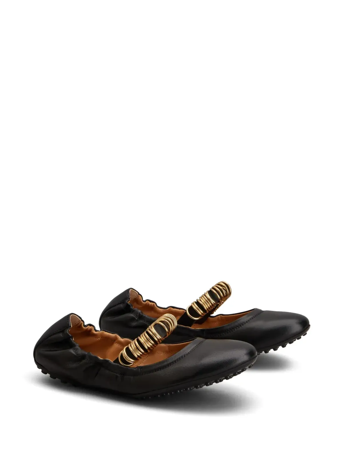 Tod's リングディテール バレリーナシューズ - ブラック - 画像2