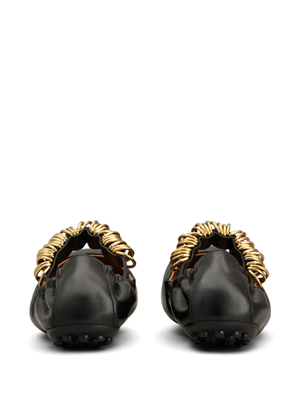 Tod's リングディテール バレリーナシューズ - ブラック - 画像3