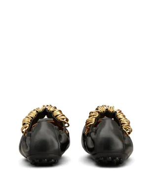 Tod's リングディテール バレリーナシューズ - ブラック - サムネイル3