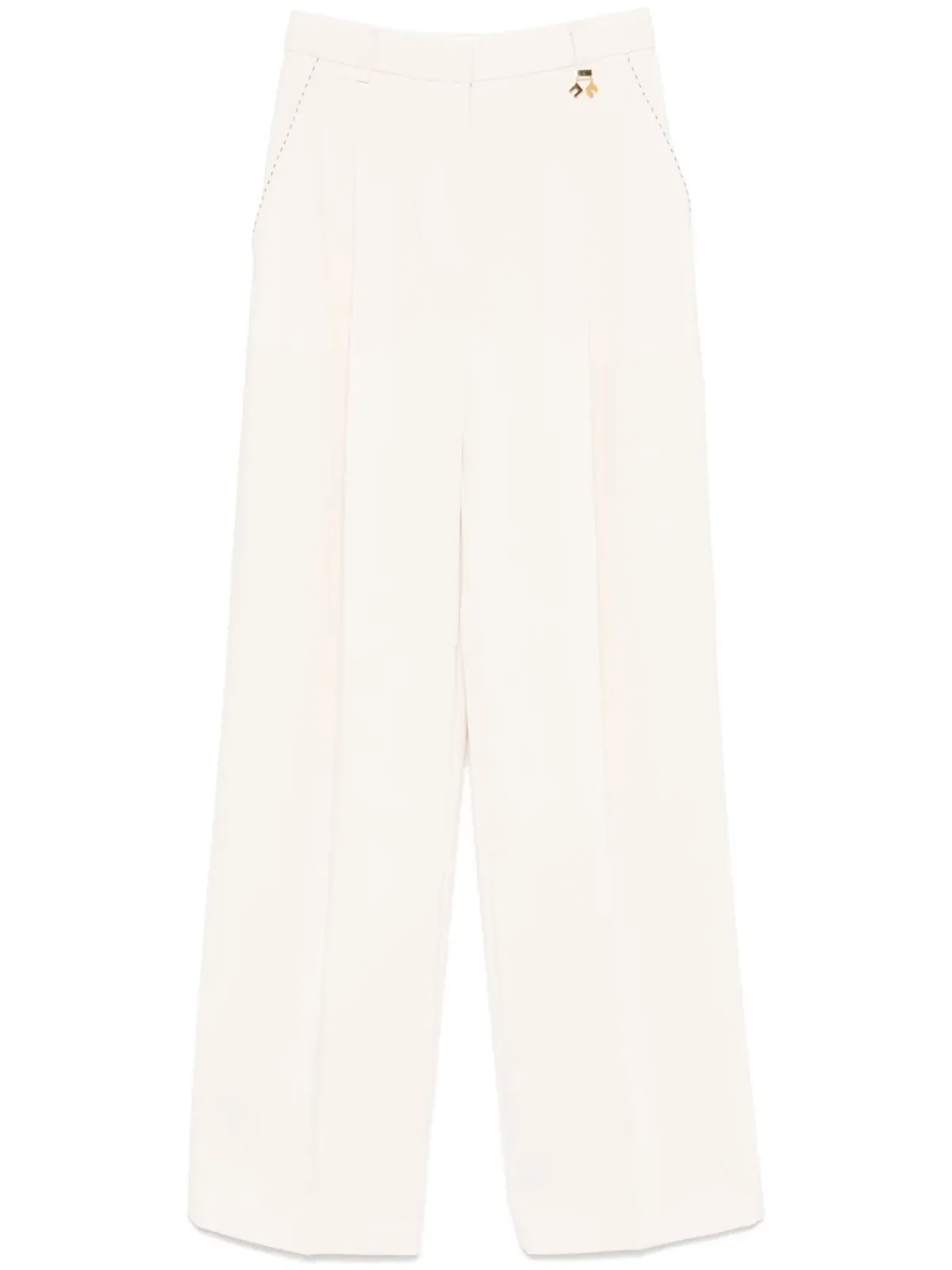Elisabetta Franchi コントラストトップステッチ入りクレープパンツ - ニュートラルカラー - 画像1