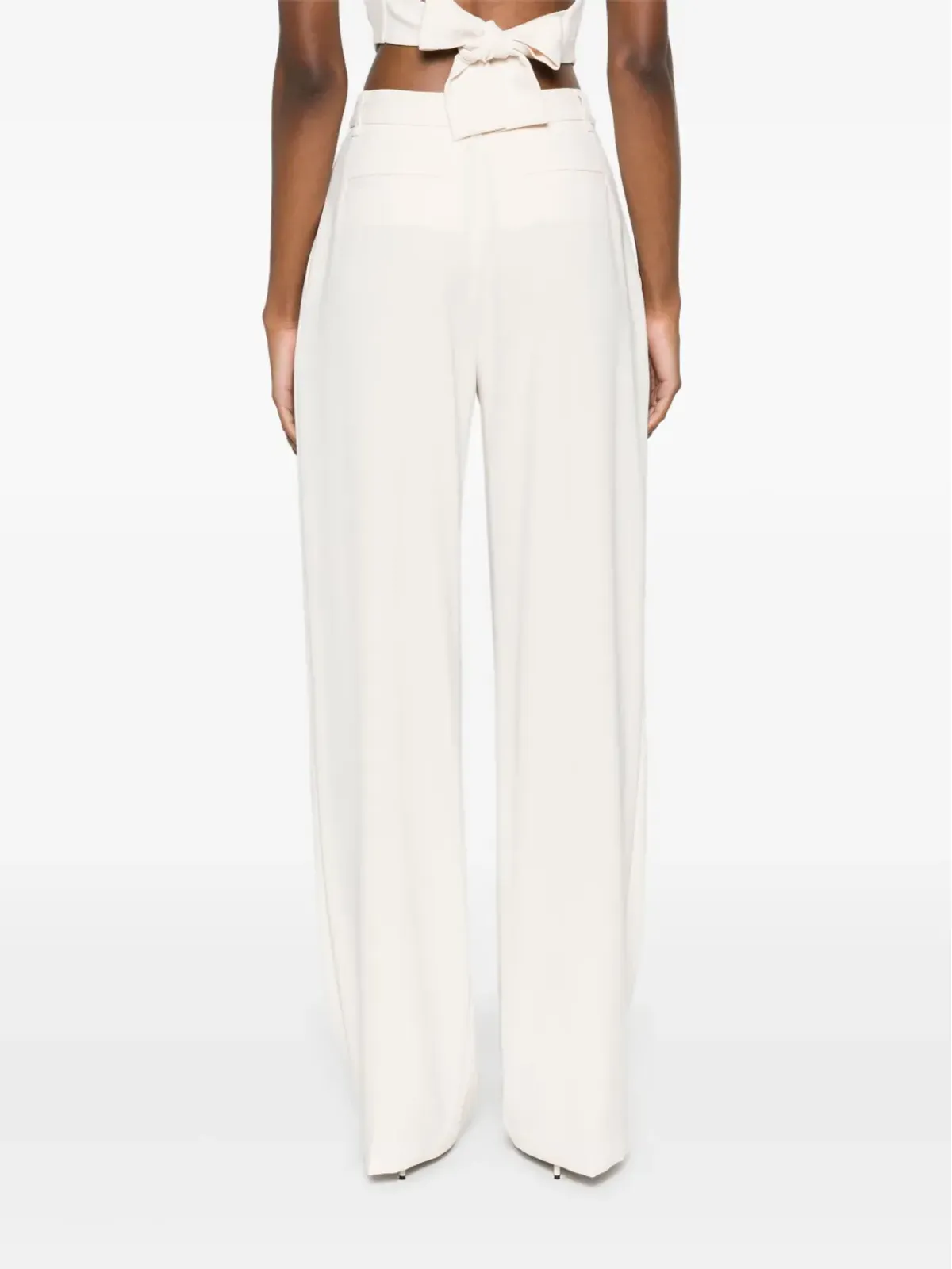 Elisabetta Franchi コントラストトップステッチ入りクレープパンツ - ニュートラルカラー - 画像4