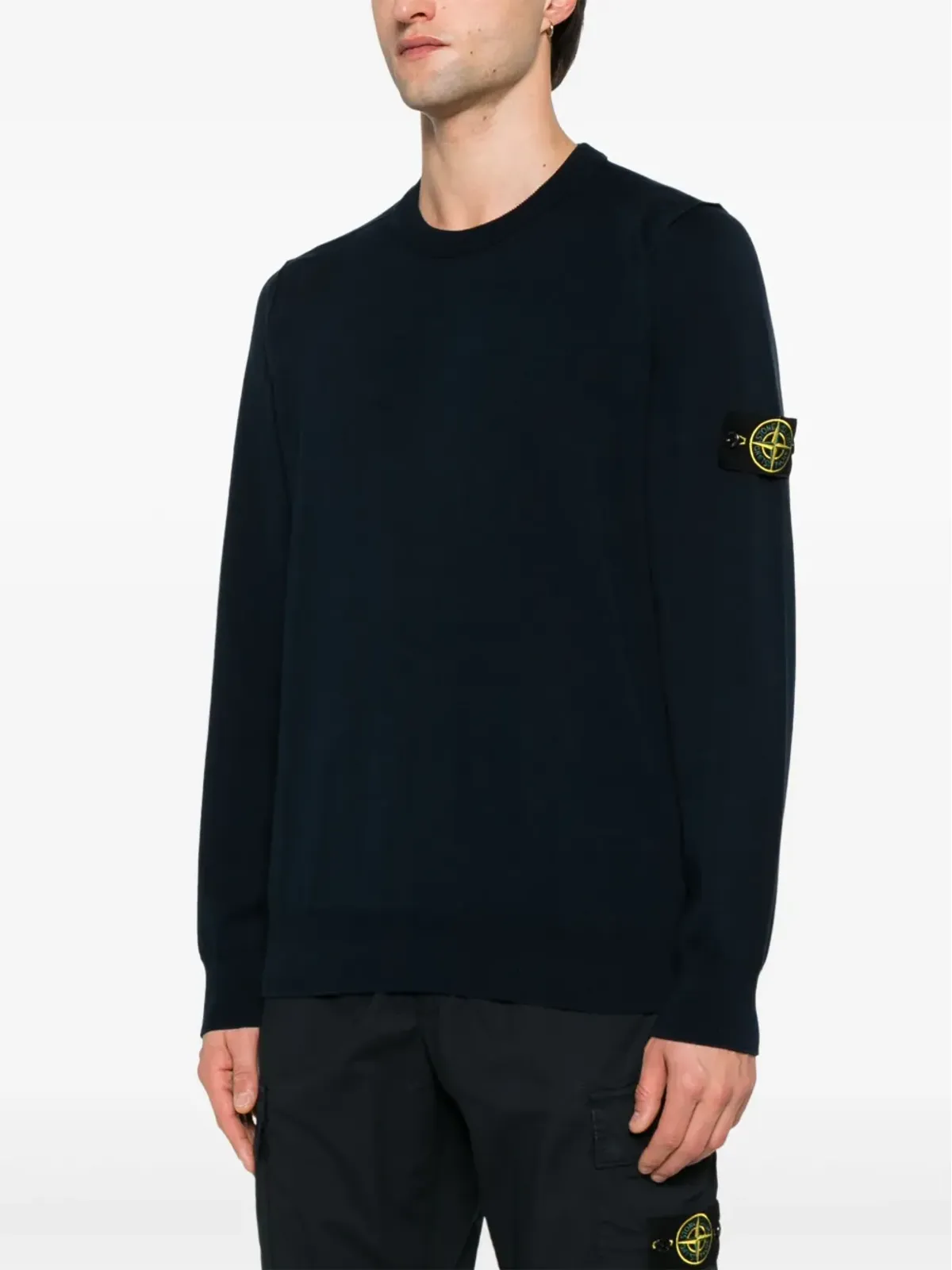 Stone Island ロゴパッチ クルーネック セーター - ブルー - 画像3