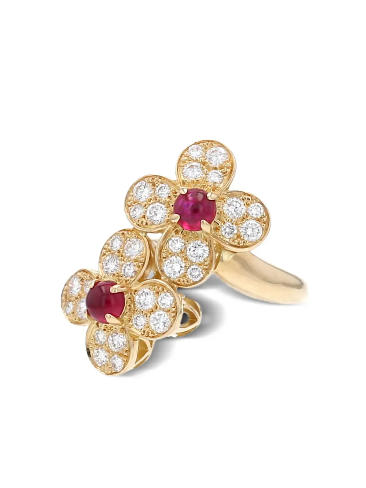 Van Cleef & Arpels Pre-Owned 18K イエローゴールド ルビーとダイヤモンドのリング - 画像5