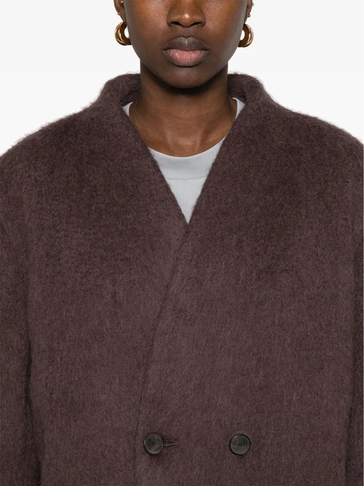 A.M.G. brushed coat - Purple - 画像5