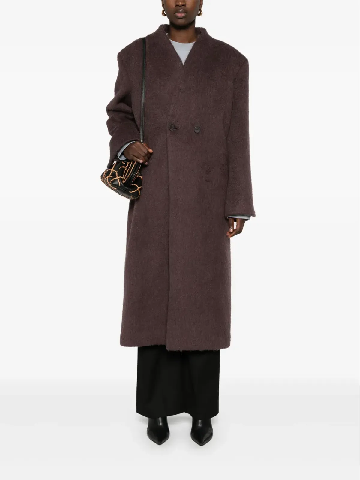 A.M.G. brushed coat - Purple - 画像2