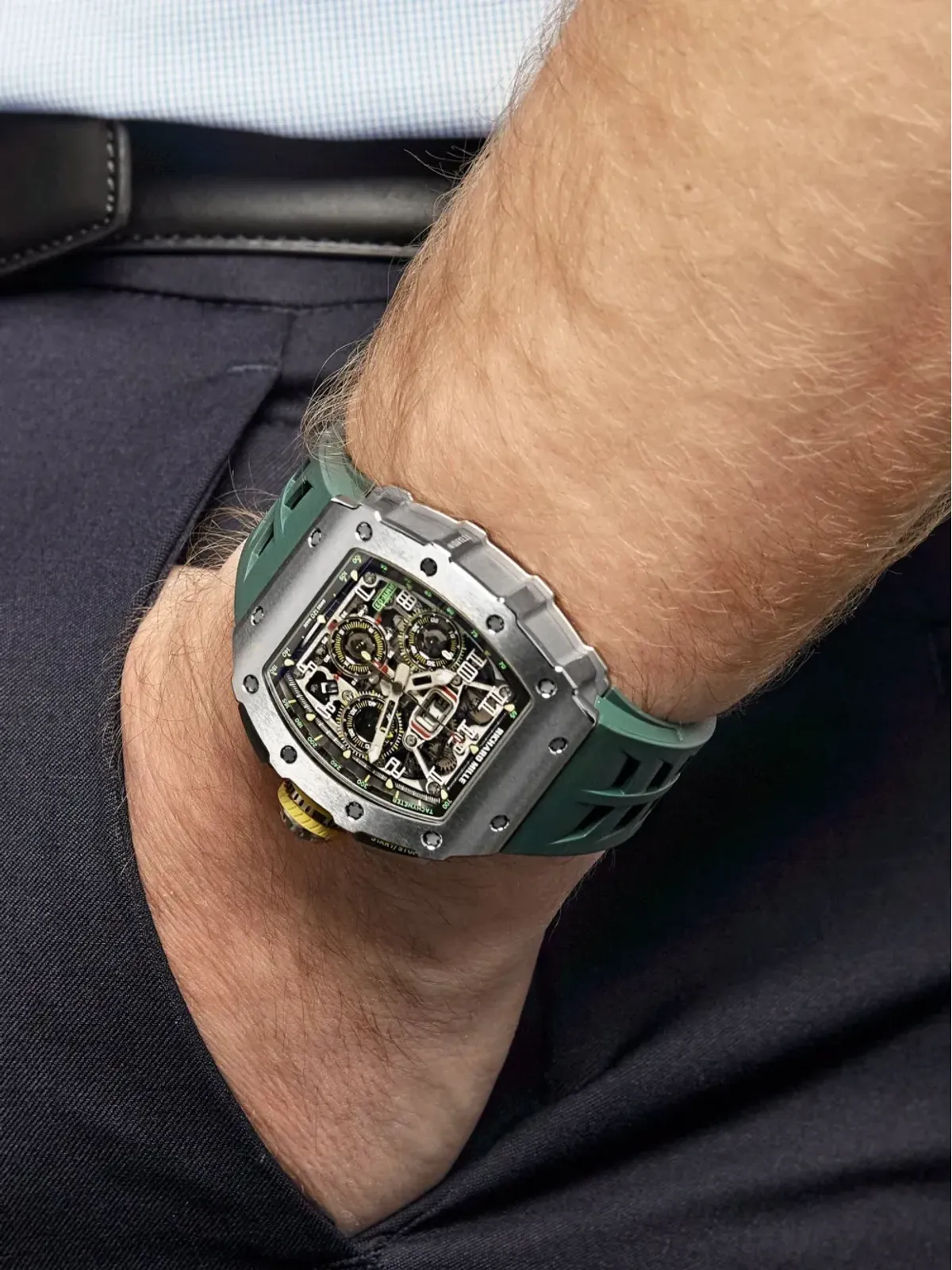 Richard Mille 2019 ビンテージ オートマチック・フライバック・クロノグラフ 50mm ブラック - 画像2