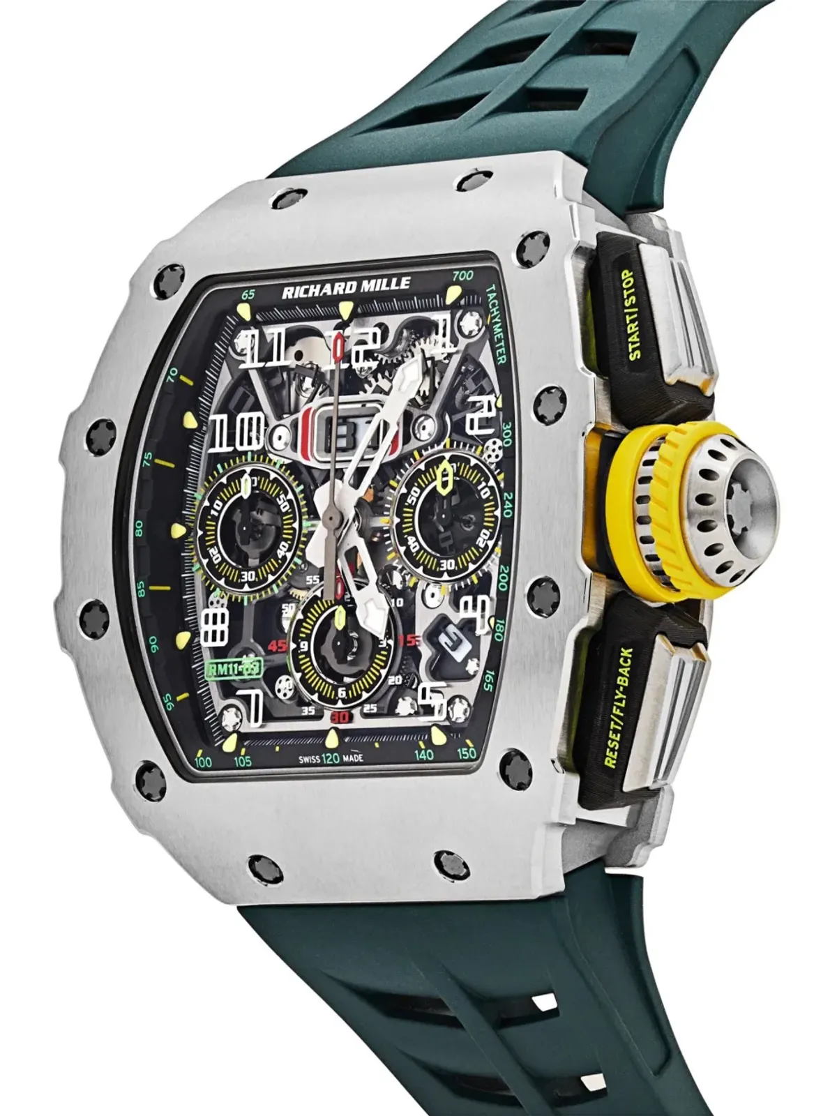 Richard Mille 2019 ビンテージ オートマチック・フライバック・クロノグラフ 50mm ブラック - 画像3