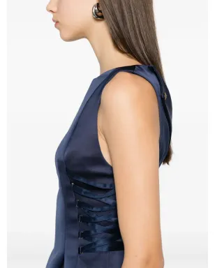 Elisabetta Franchi サテンミニドレス - ブルー - サムネイル5