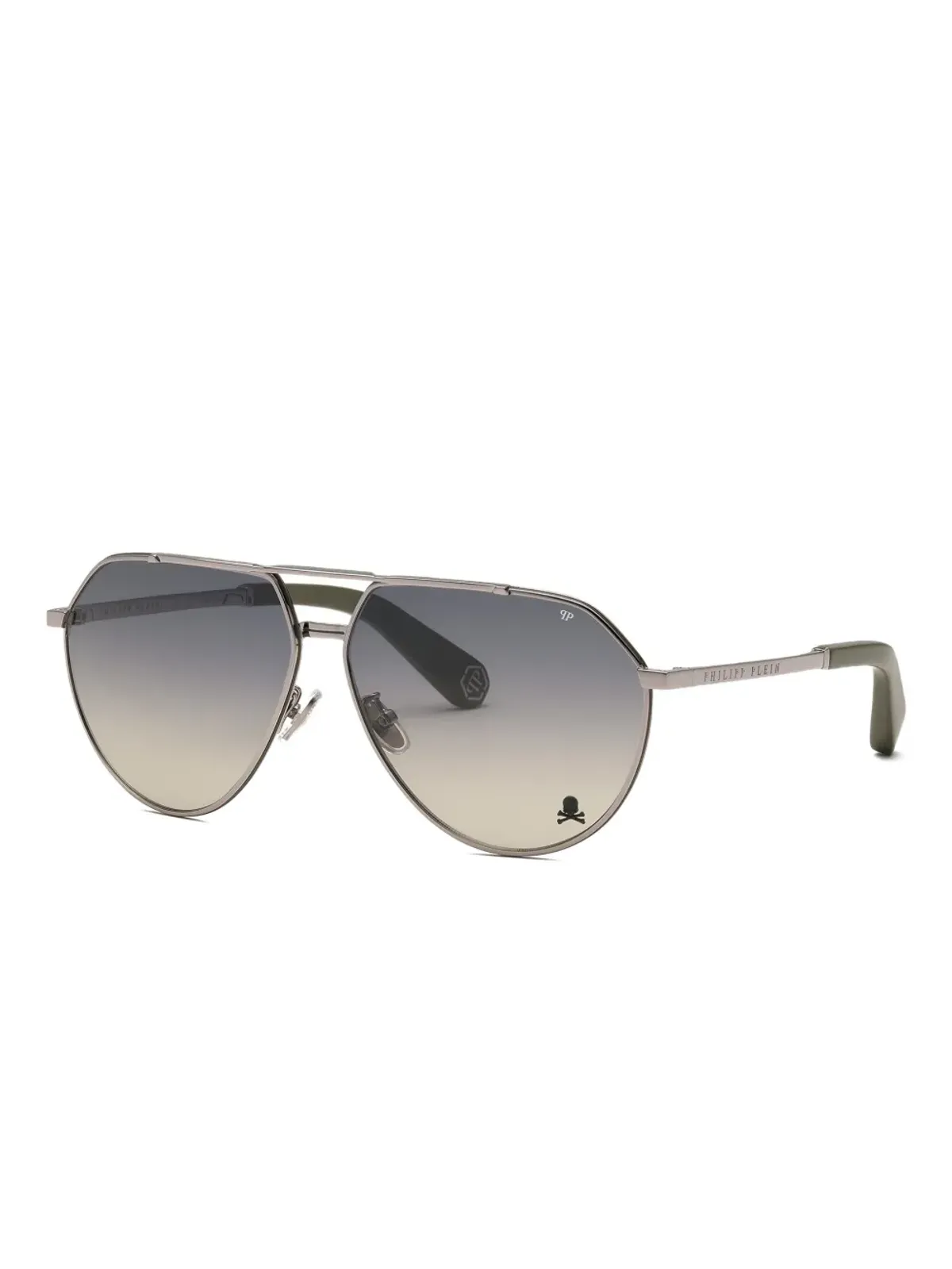 Philipp Plein Eyewear スカル装飾パイロットフレームサングラス - 画像2