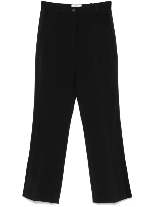 Elisabetta Franchi Elisabetta Franchi サテン・トリム付きクレープパンツ - ブラックの商品画像