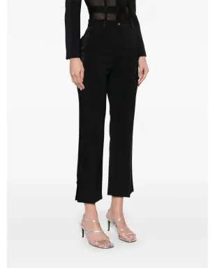 Elisabetta Franchi サテン・トリム付きクレープパンツ - ブラック - サムネイル3