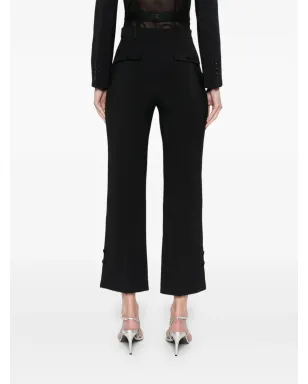 Elisabetta Franchi サテン・トリム付きクレープパンツ - ブラック - サムネイル4