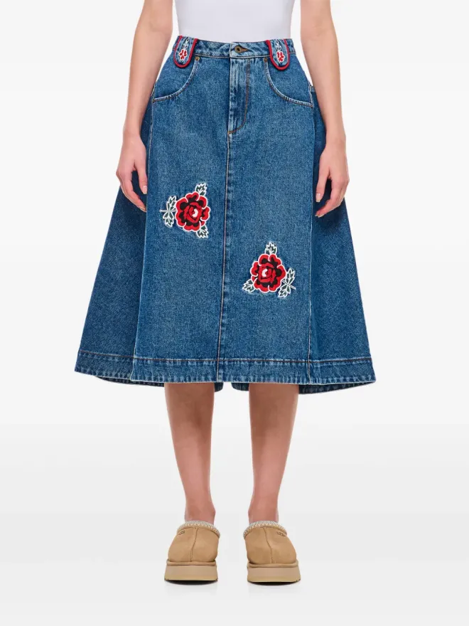 Molly Goddard Molly Goddard Abi デニムミッドスカートの商品画像