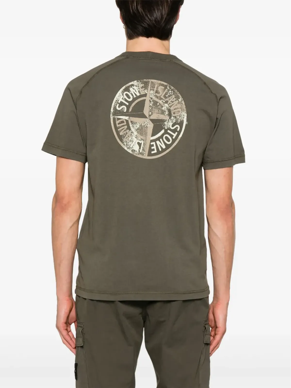 Stone Island コンパスプリント Tシャツ グリーン - 画像3