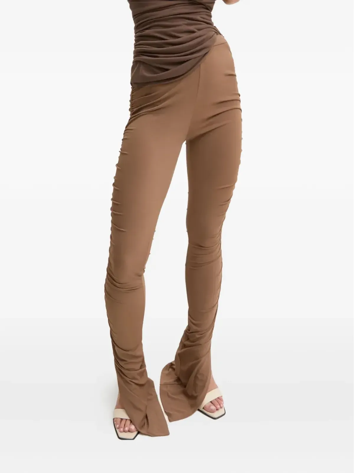 Rick Owens Lilies シャーリング入りスプリットヘムパンツ - 画像1