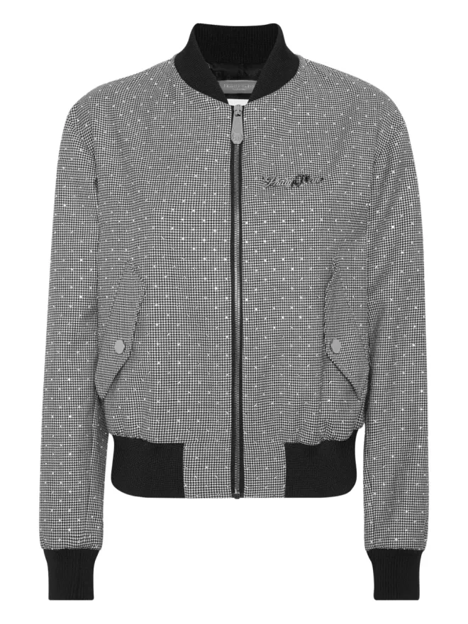 Philipp Plein Philipp Plein cropped bomber jacket - Blackの商品画像