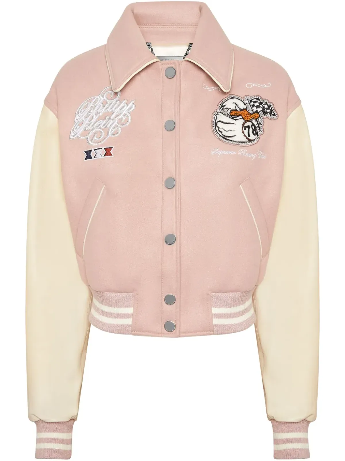 Philipp Plein コレッジPP ダック ボンバー ジャケット - ピンク - 画像1