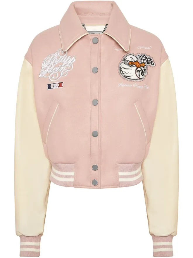 Philipp Plein Philipp Plein コレッジPP ダック ボンバー ジャケット - ピンクの商品画像