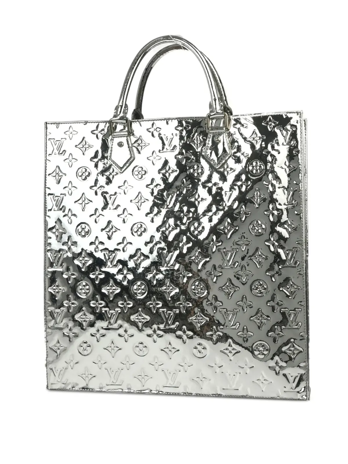 Louis Vuitton ビンテージ Sac Plat ハンドバッグ シルバー - 画像2