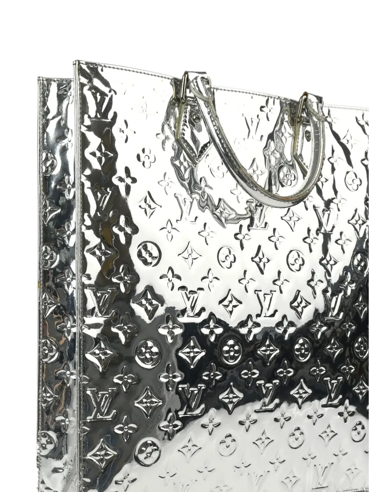 Louis Vuitton ビンテージ Sac Plat ハンドバッグ シルバー - 画像3