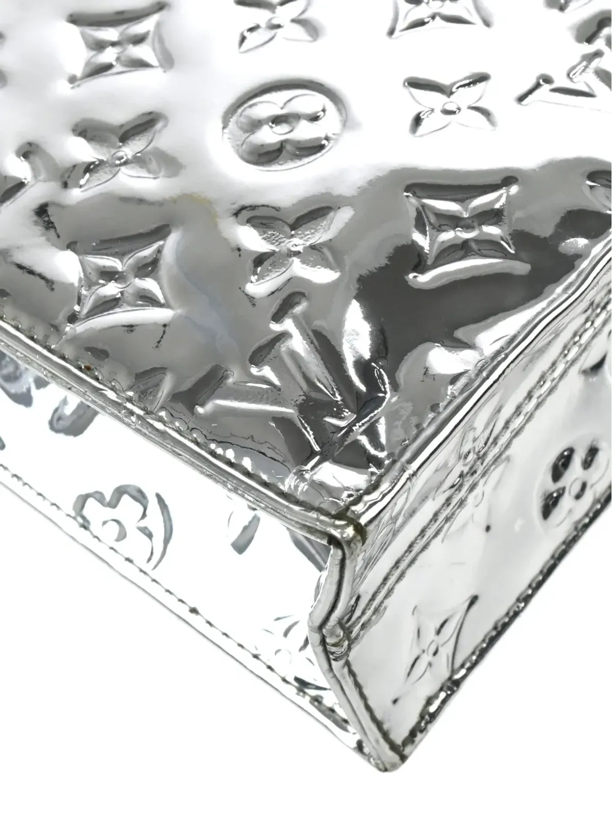Louis Vuitton ビンテージ Sac Plat ハンドバッグ シルバー - 画像4