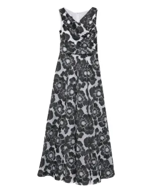 Talbot Runhof 花柄プリント ガウン ブラック - サムネイル1