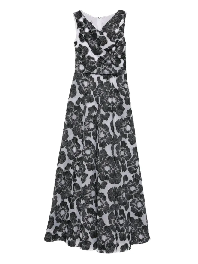 Talbot Runhof Talbot Runhof 花柄プリント ガウン ブラックの商品画像