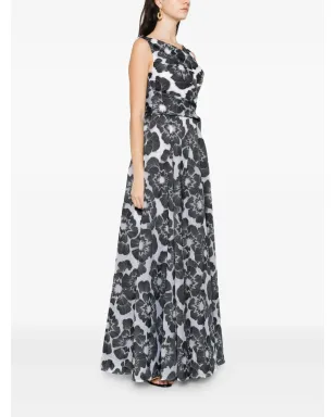 Talbot Runhof 花柄プリント ガウン ブラック - サムネイル3