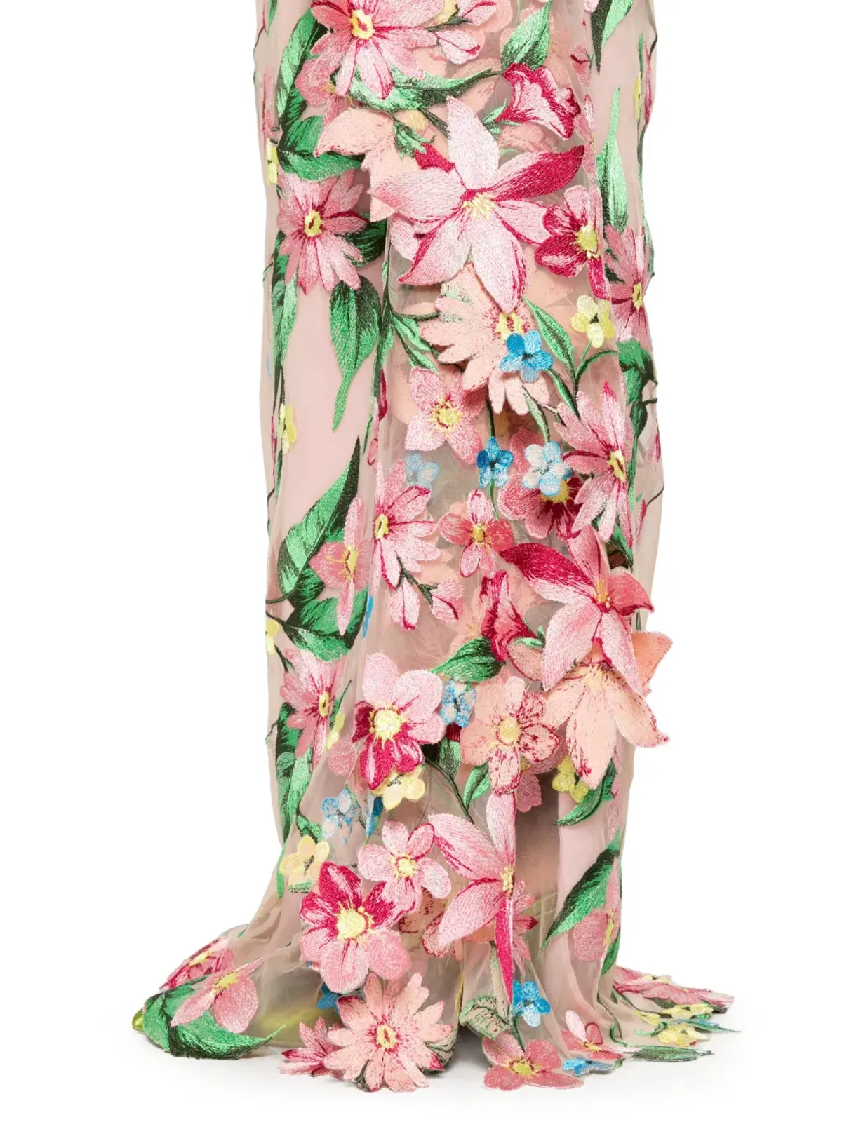JEAN-LOUIS SABAJI floral-embroidered abaya - Pink - 画像5
