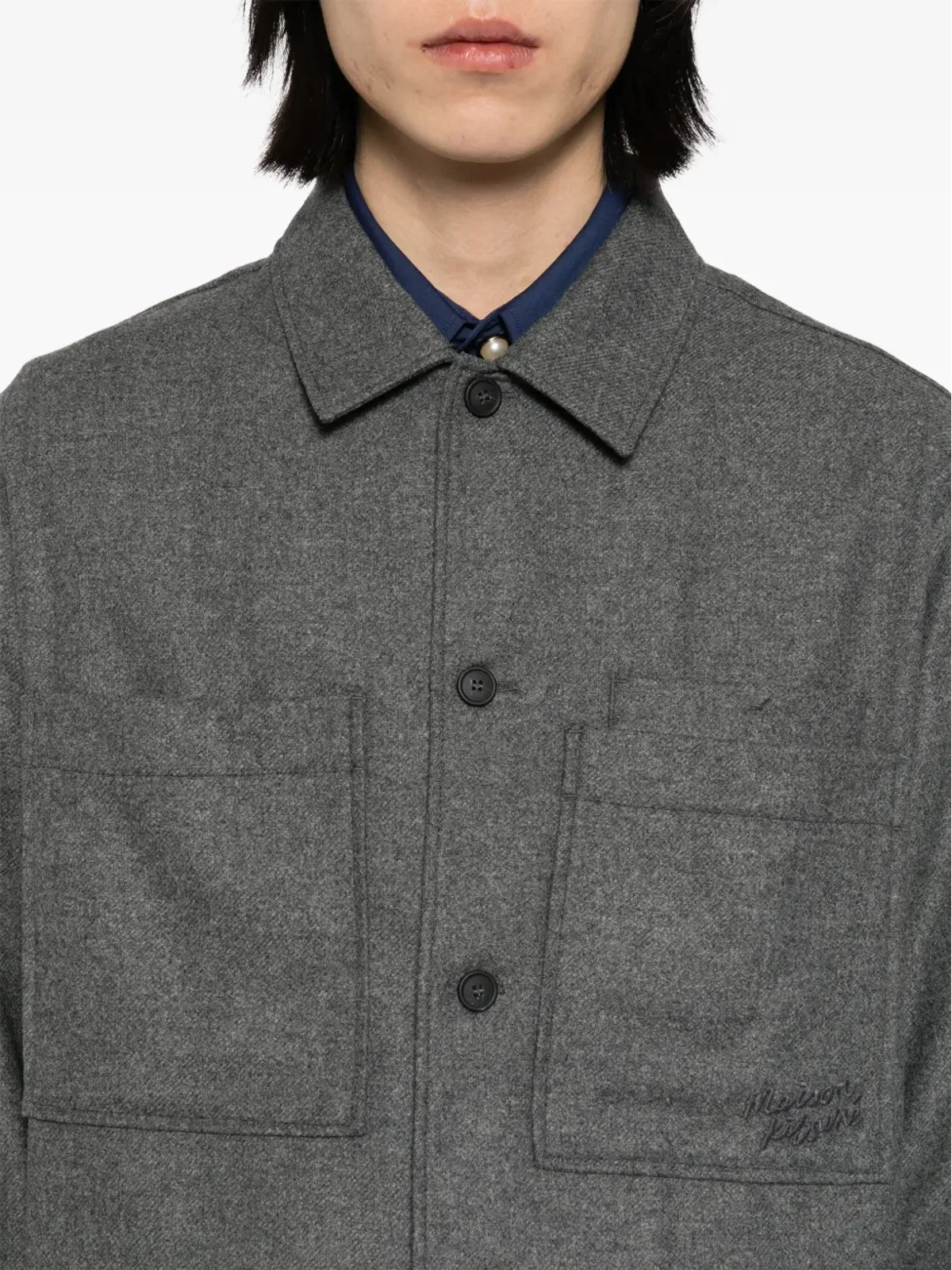 Maison Kitsuné フランネルシャツジャケット - グレー - 画像5