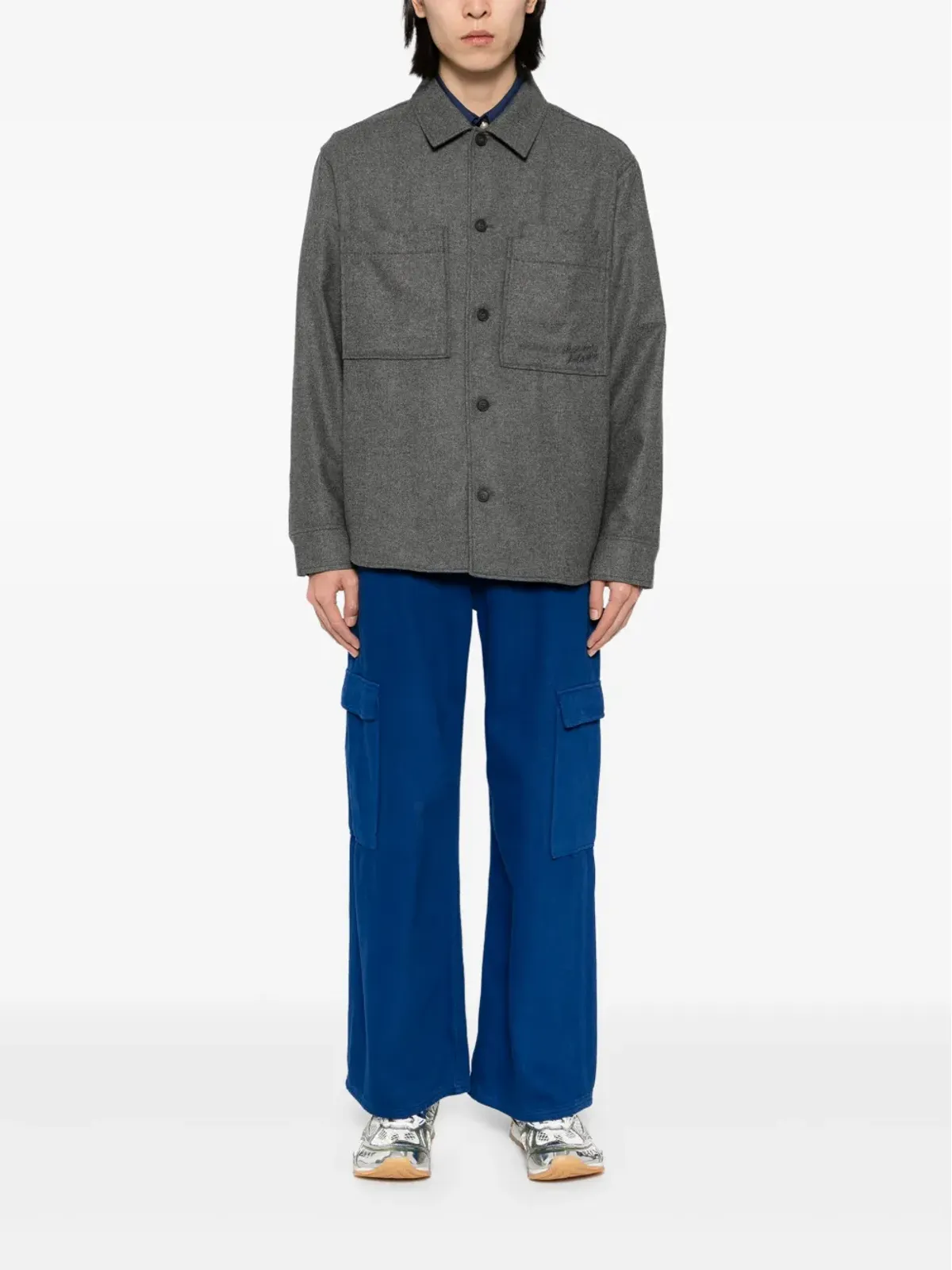 Maison Kitsuné フランネルシャツジャケット - グレー - 画像2