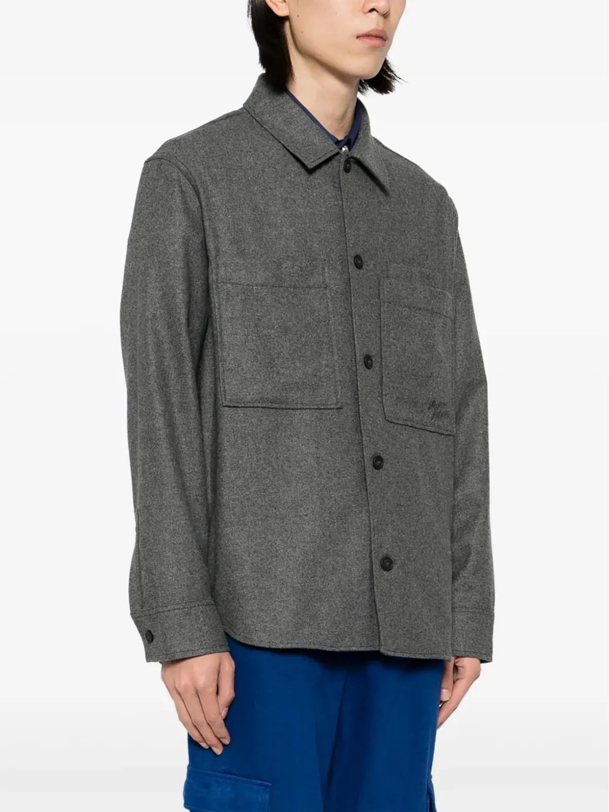 Maison Kitsuné フランネルシャツジャケット - グレー - 画像3