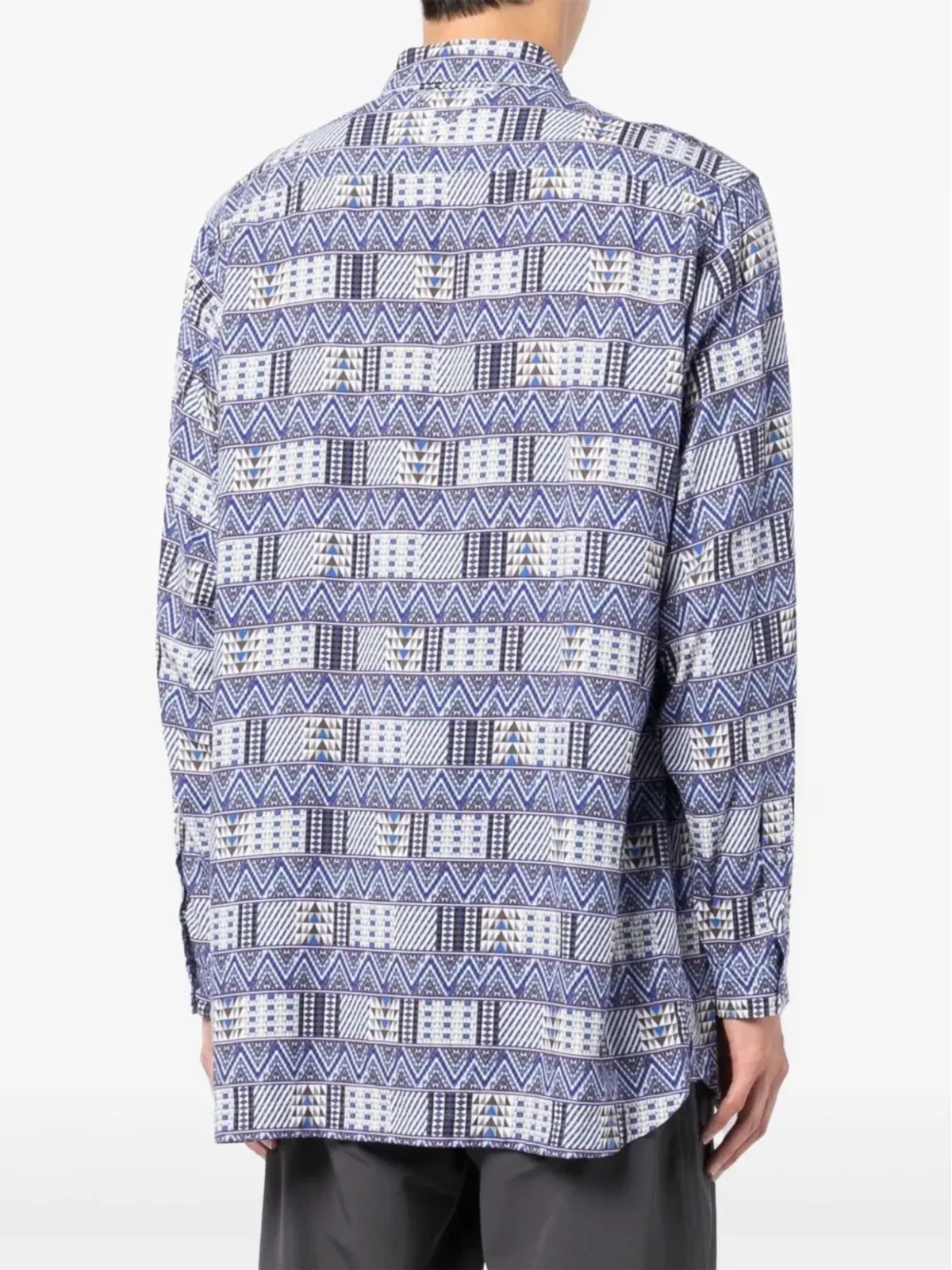 White Mountaineering パターンシャツ ブルー - 画像4