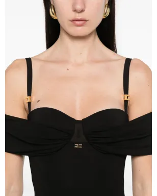 Elisabetta Franchi コルセット風クレープマキシドレス - ブラック - サムネイル5