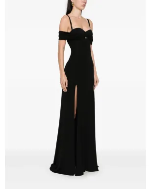 Elisabetta Franchi コルセット風クレープマキシドレス - ブラック - サムネイル3