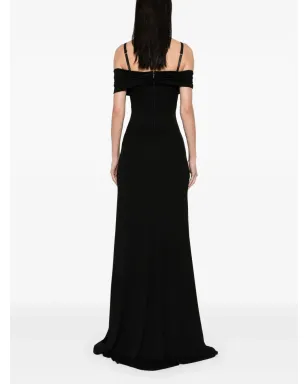 Elisabetta Franchi コルセット風クレープマキシドレス - ブラック - サムネイル4
