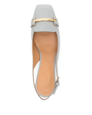 Tod's 50mm ロゴ入りスリングバックパンプス - グレー - サムネイル4