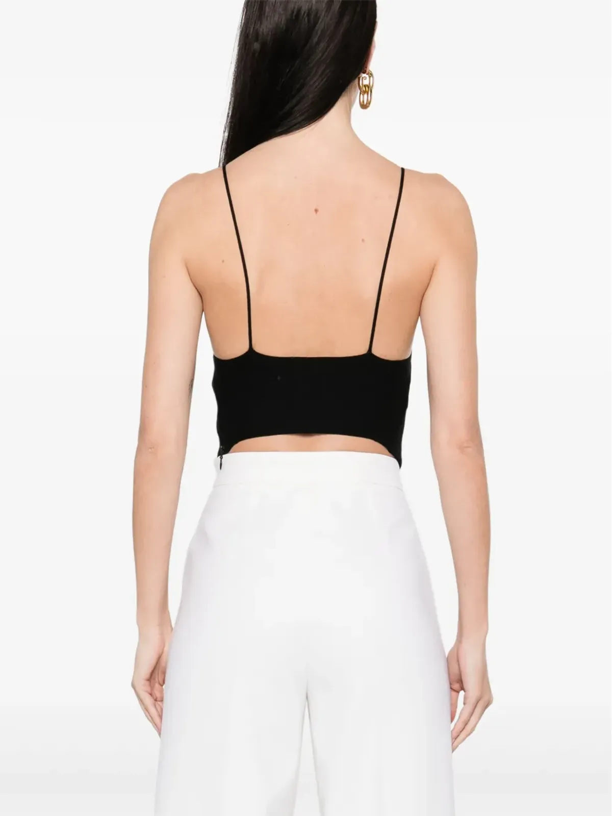 Elisabetta Franchi コルセット風トップス ブラック - 画像4