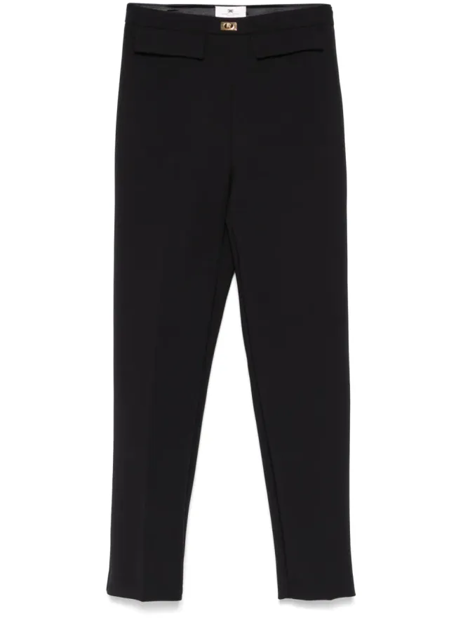 Elisabetta Franchi Elisabetta Franchi ロゴプレート付きスリムフィットパンツ - ブラックの商品画像